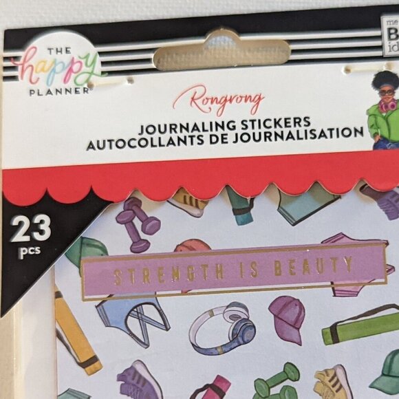 HTF Happy Planner Rong Rong 23pc Journaling Flip Stickers Women Fitness Fashion - Picture 3 of 6